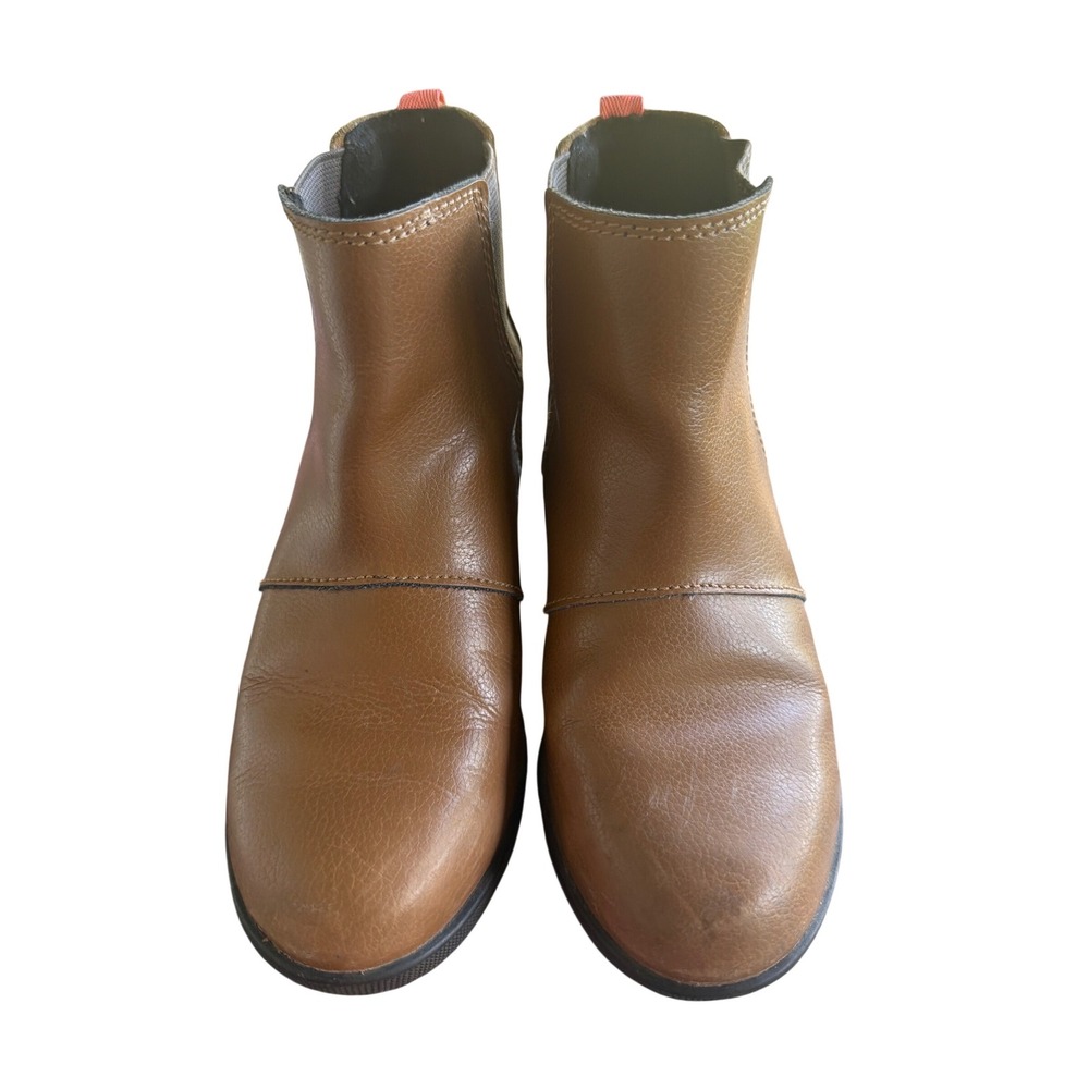 SOREL Kids Joan of Arctic Wedge II Chelsea Boots Tan Leather Size 1 Waterproof - Picture 3 of 7